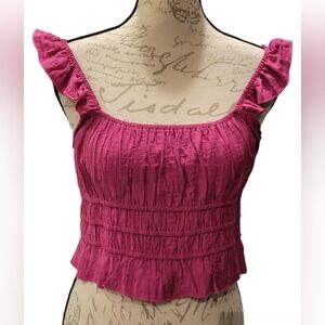 Kirious Los Angeles Crop Top Dark Pink Juniors Size Large